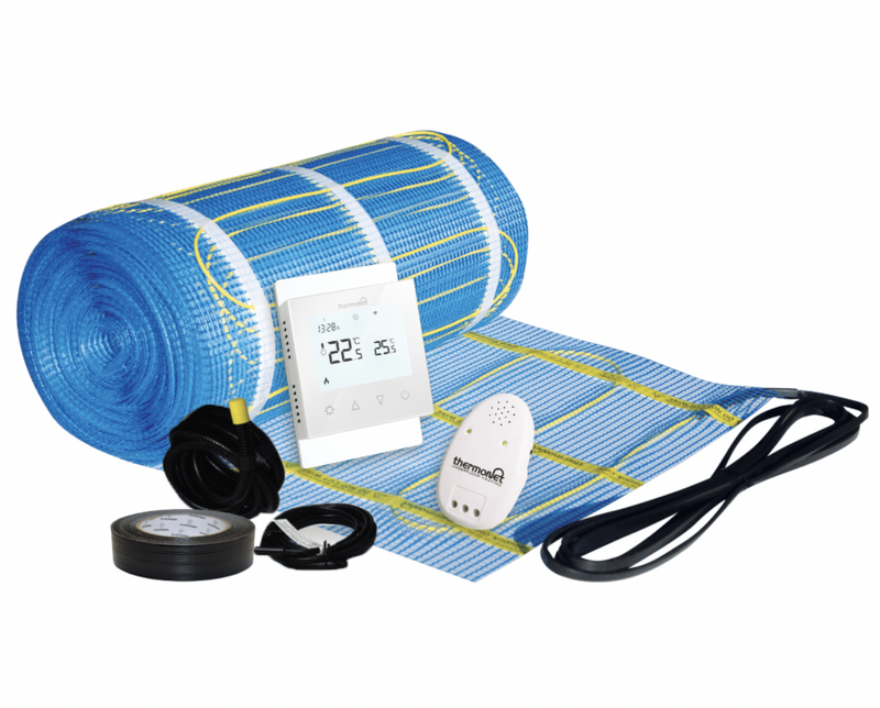 Thermonet 150W/m² Undertile Heating Kit with White Thermostat 1m²-16m²