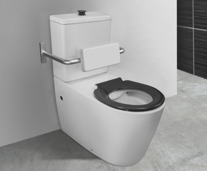 Paco Jaanson Care Rimless Back to Wall Toilet Suite Grey Seat