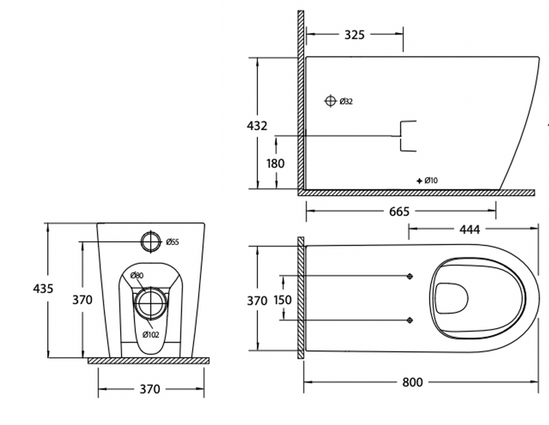 Paco Jaanson Care Rimless Raised Floor Pan