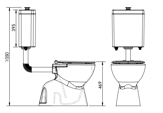 Paco Jaanson Care Link Toilet Suite White Seat