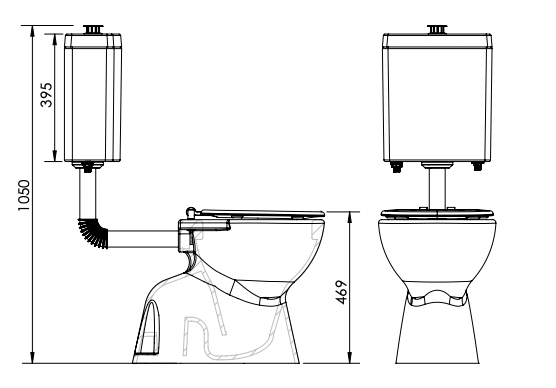 Paco Jaanson Care Link Toilet Suite Blue Seat