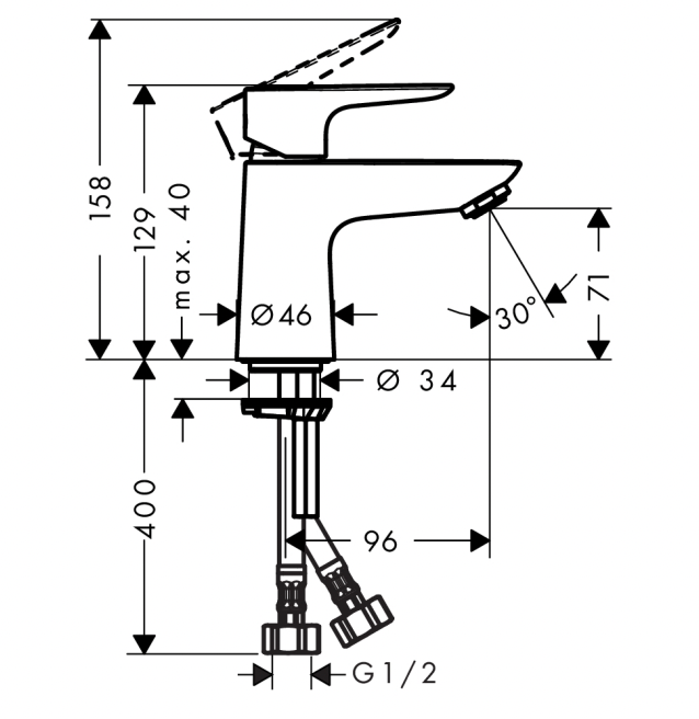 Hansgrohe Talis E 80 Basin Mixer Chrome