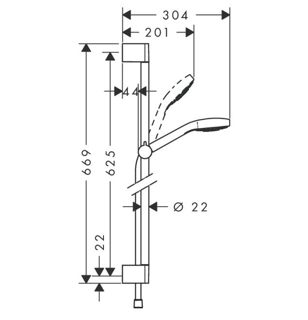 Hansgrohe Crometta Vario Single Rail Shower Chrome