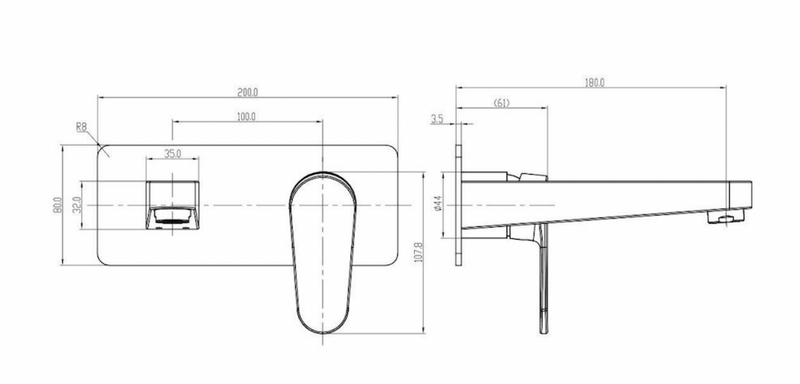 Linsol Avanti Wall Basin Mixer Set Gun Metal