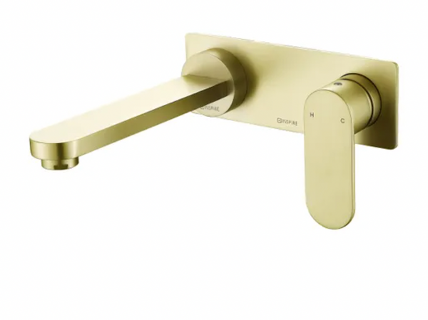 Inspire Vetto Wall Basin Mixer Set Brushed Gold