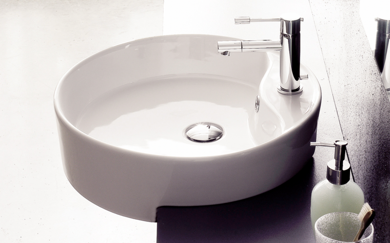 Paco Jaanson Geo 457mm Semi Recessed Basin White