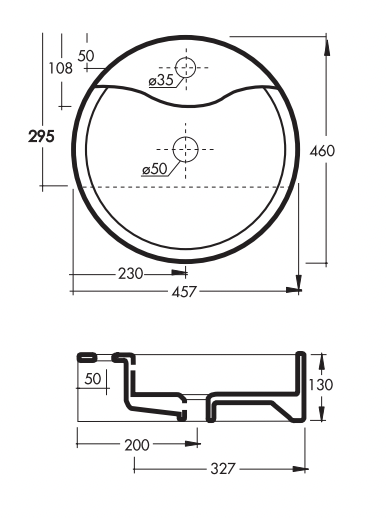 Paco Jaanson Geo 457mm Semi Recessed Basin White