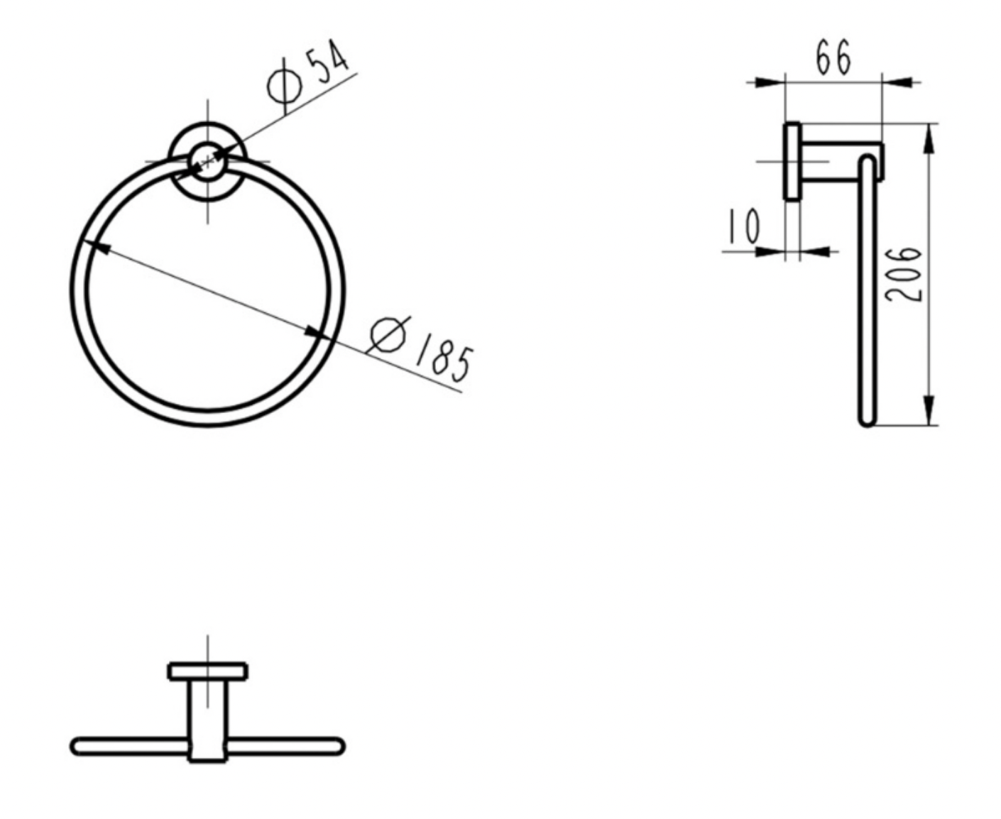 Linsol Lux S2 Towel Ring Holder Matte Black