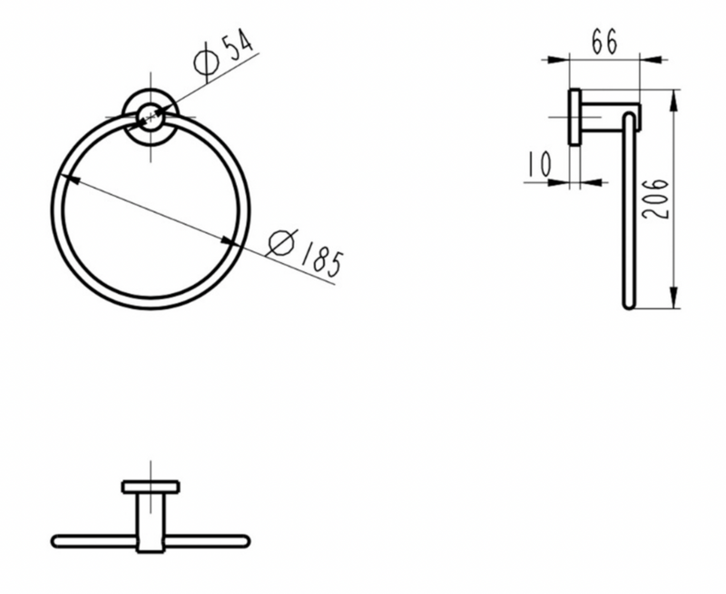 Linsol Lux Towel Ring Holder Gun Metal