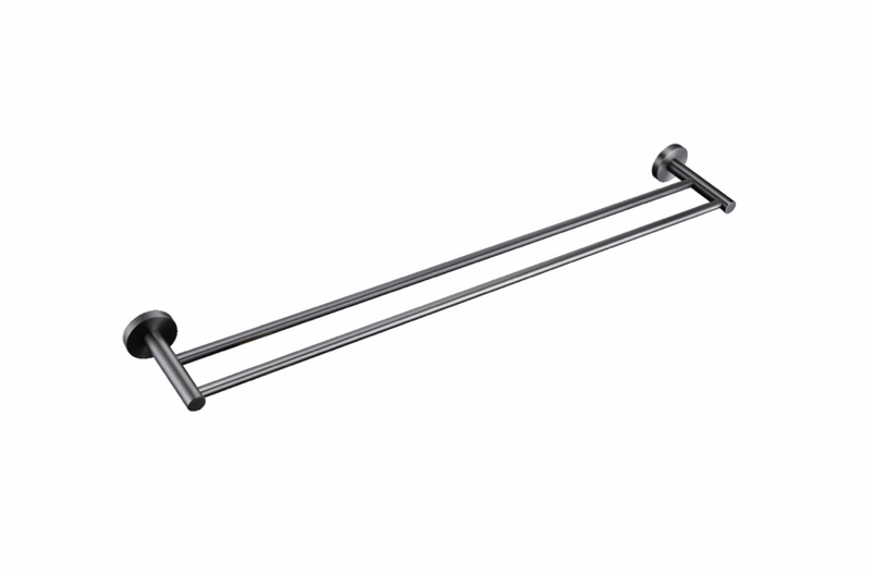 Linsol Lux Double Towel Rail  Gun Metal 800mm