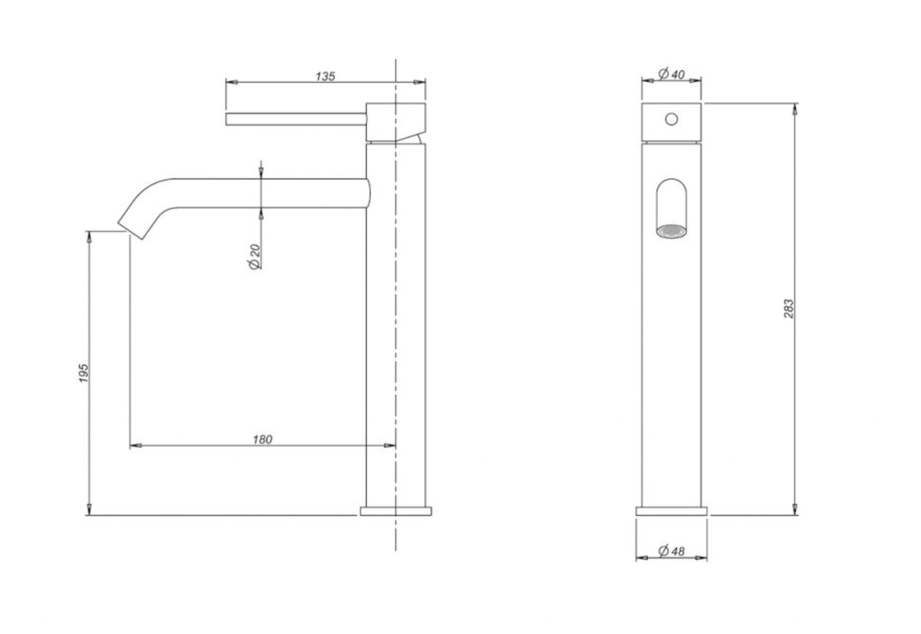 Linsol Gigi Extended Basin Mixer Brushed Brass