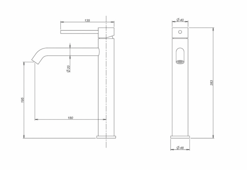 Linsol Gigi Extended Basin Mixer Brushed Brass