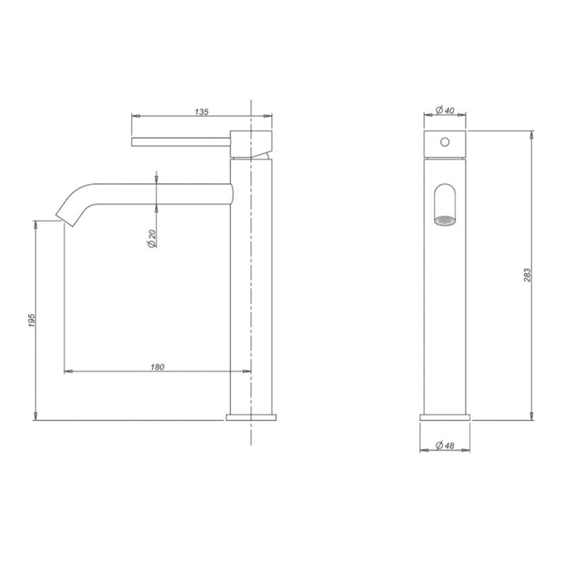 Linsol Gigi Extended Basin Mixer Chrome