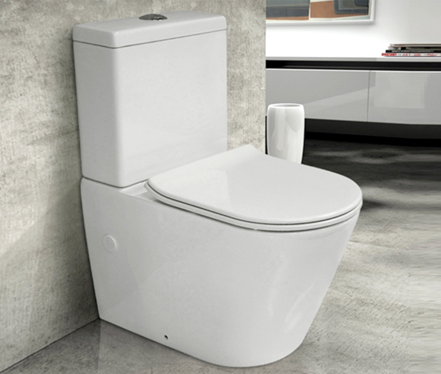 Paco Jaanson Daytona Gloss White Back to Wall Toilet Suite