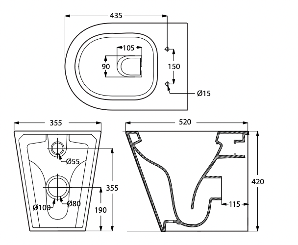 Paco Jaanson Daytona Rimless Floor Mount Pan