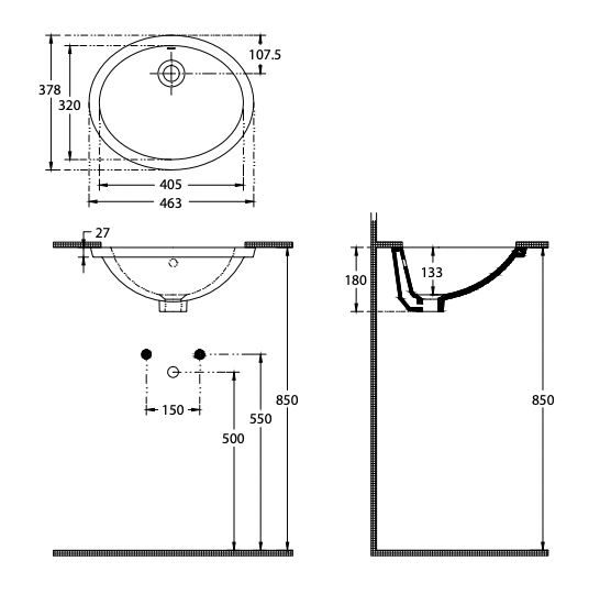 Paco Jaanson Soluzione 460mm Under Mount Basin Gloss White