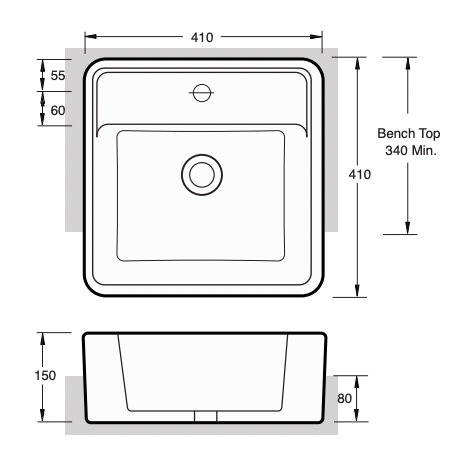 Paco Jaanson Bellagio Cliffton 410mm Semi-Recessed Basin White