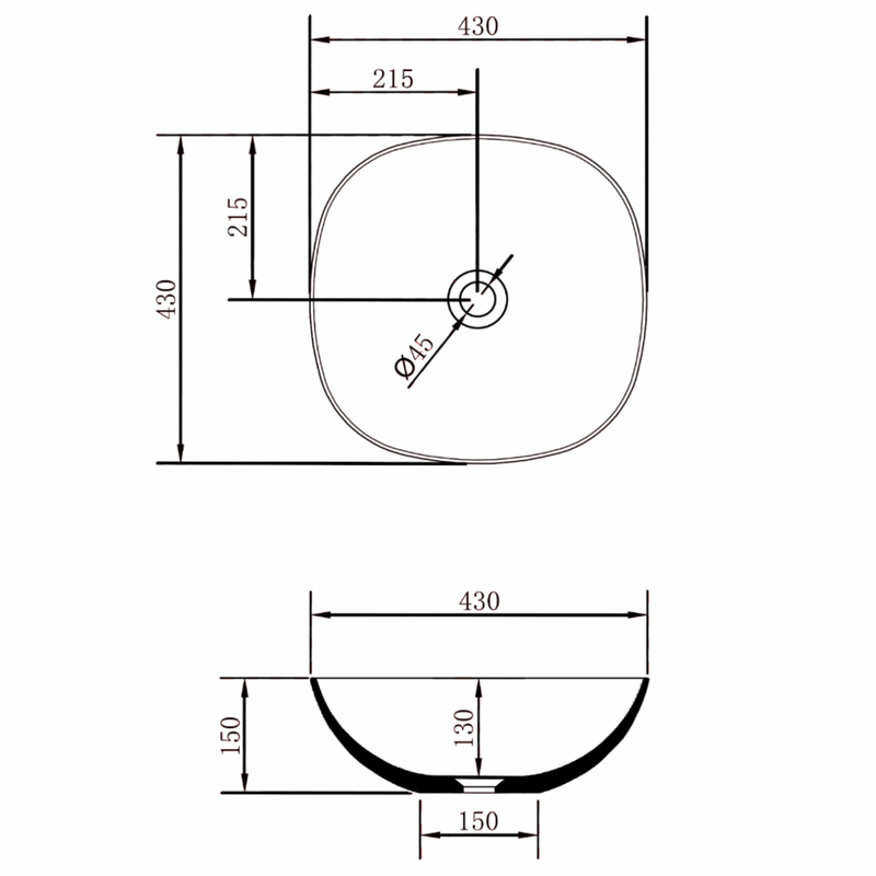 Donii Bollero Soft Square Basin 430