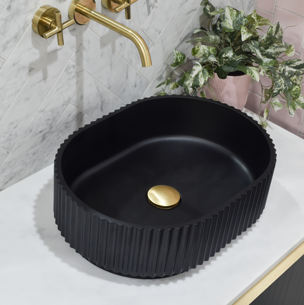 Donii Verona Groove Matte Black Basin 480x345