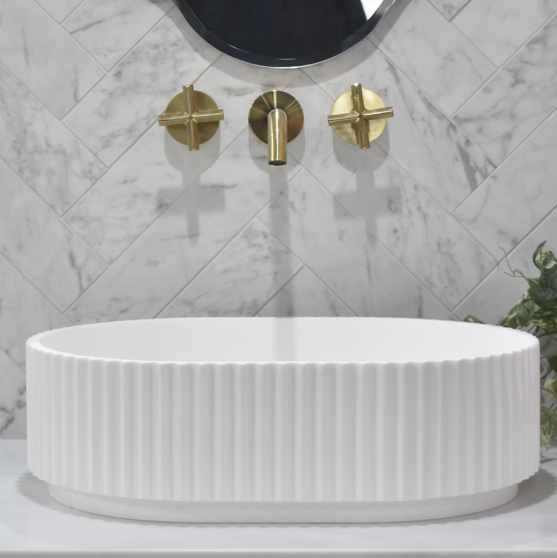 Donii Verona Groove Gloss White Basin 480x435