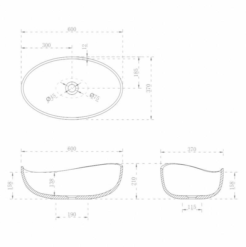 Donii Claron Wave Matte White Basin