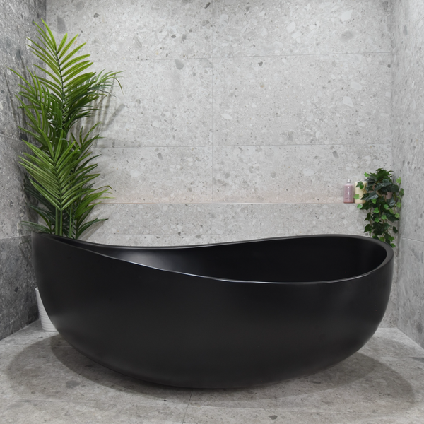 Donii Claron Wave Freestanding Bath Matte Black 1800