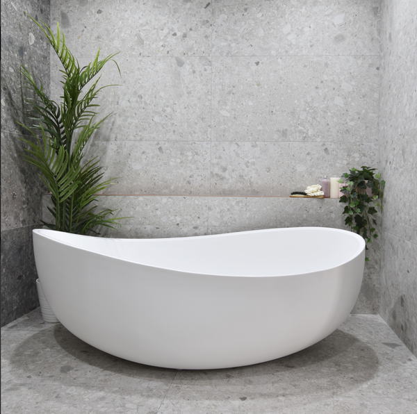 Donii Claron Wave Freestanding Bath Matte White 1800