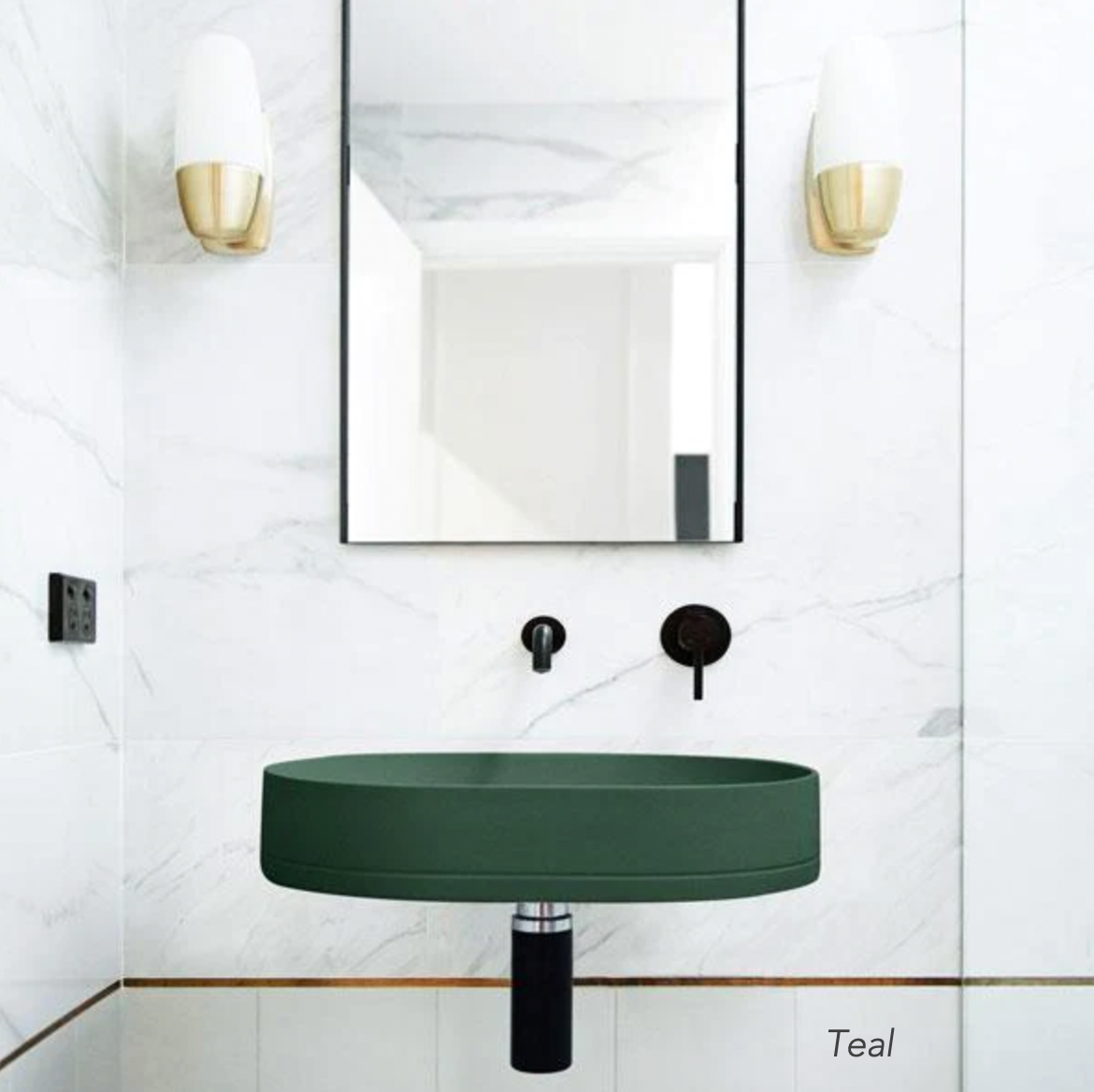 Nood Co Pill Oval Basin Wall Hung