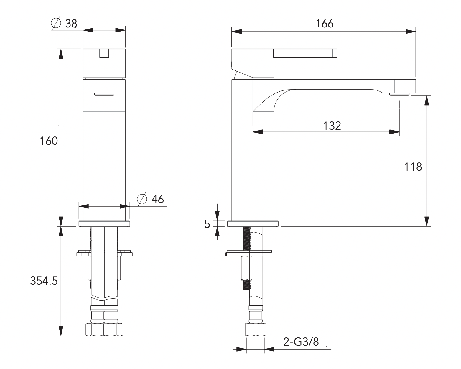 ADP Bronx Basin Mixer Brushed Nickel & Matte Black