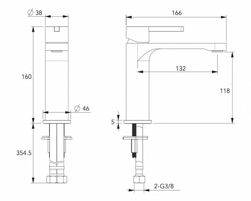 ADP Bronx Basin Mixer Brushed Nickel & Matte Black