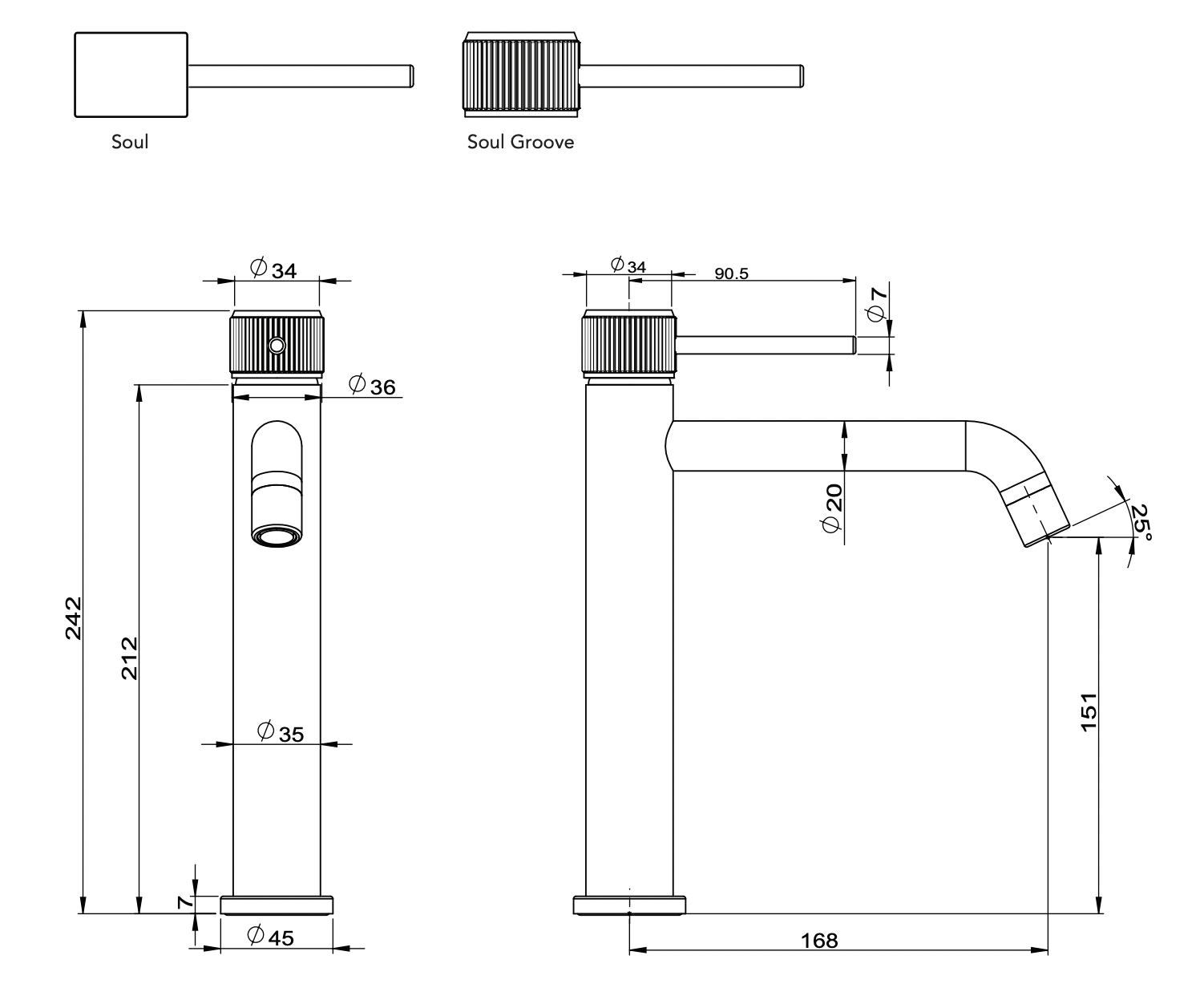 ADP Soul Extended Basin Mixer Chrome