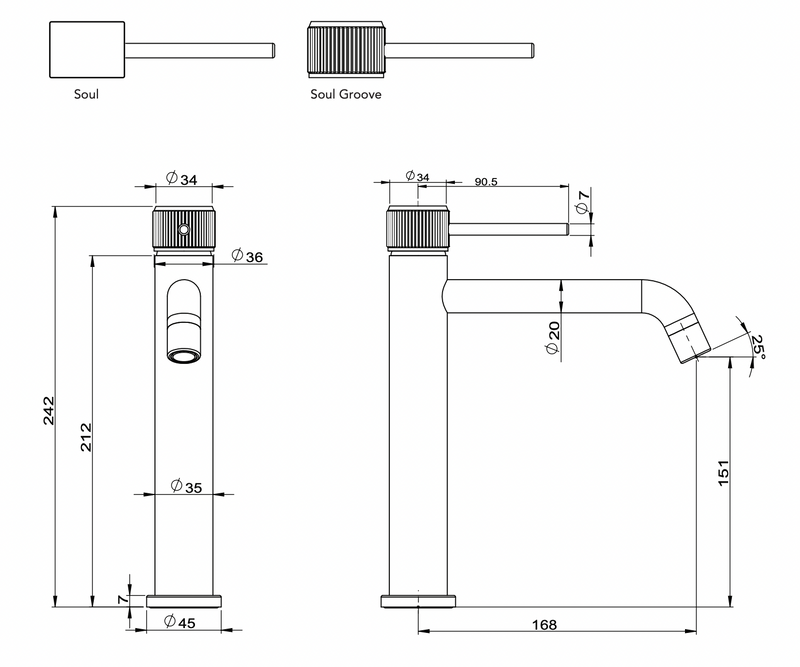 ADP Soul Extended Basin Mixer Chrome