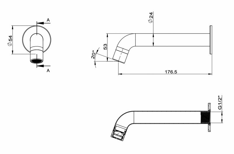 ADP Soul Wall Spout Brushed Nickel