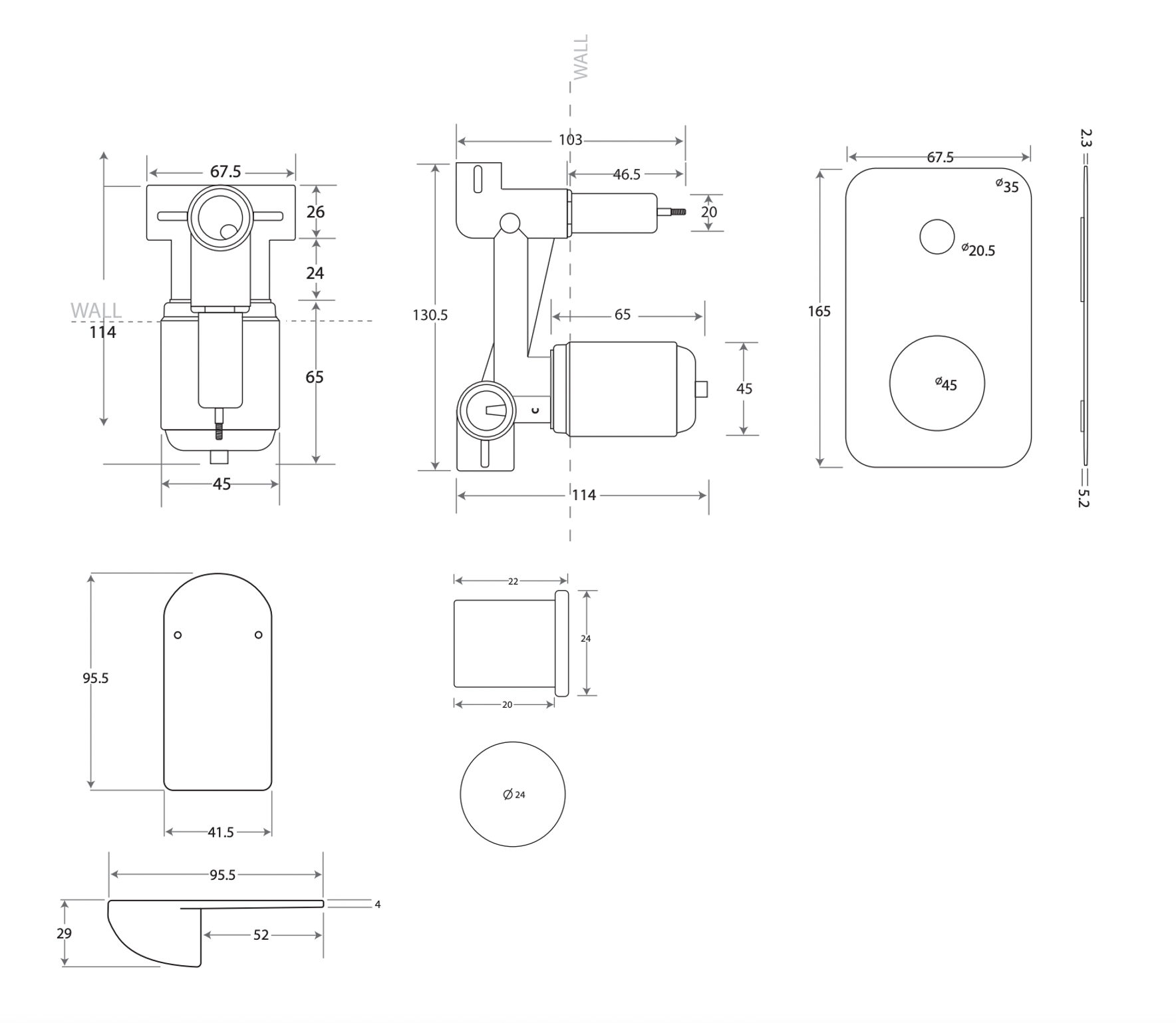 ADP Cosmopolitan Wall Mixer With Diverter Chrome