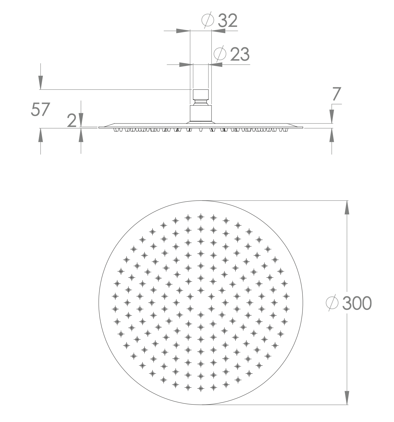 ADP Soul Shower Head 300mm Brushed Nickel