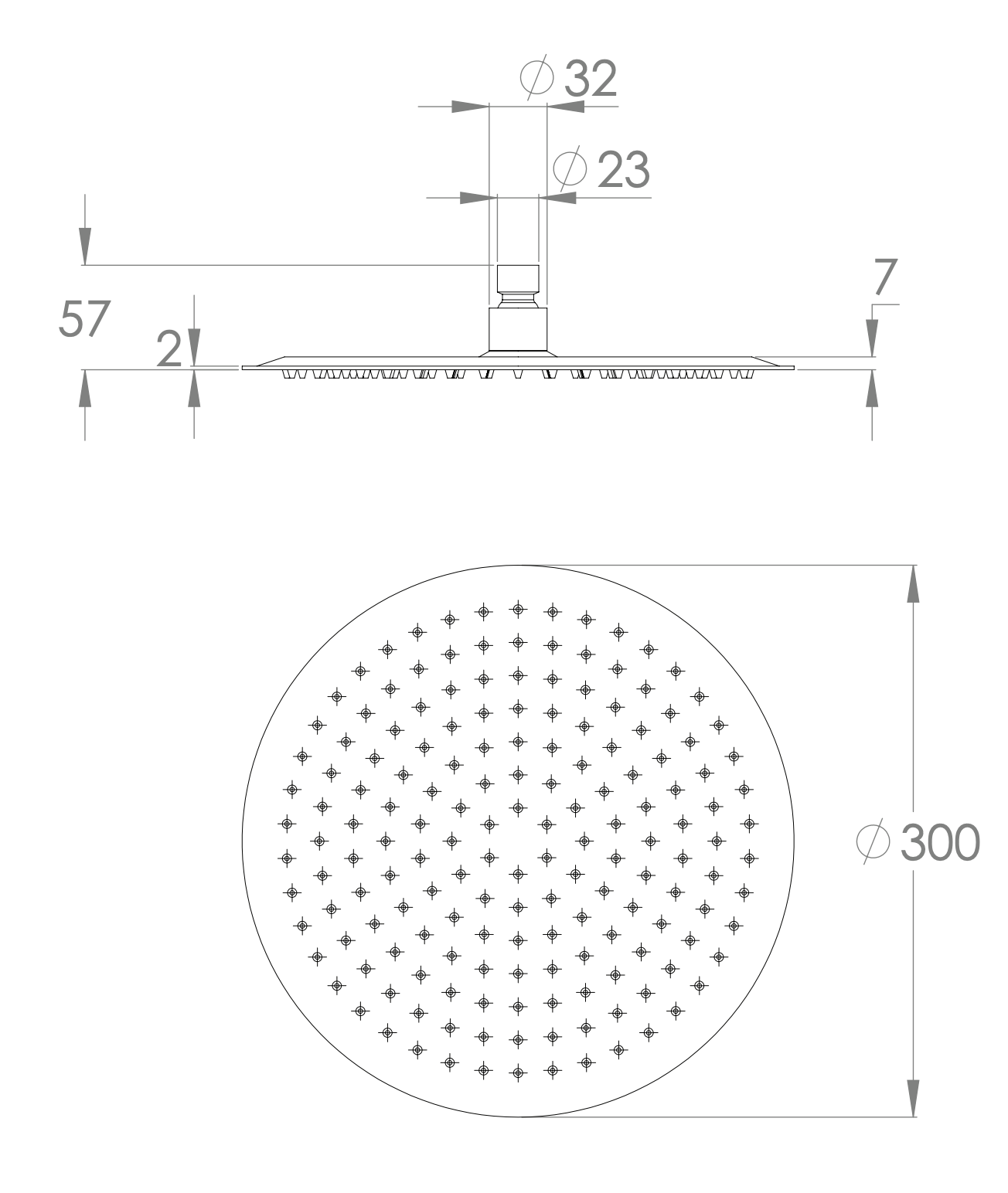 ADP Soul Shower Head 300mm Matte Black