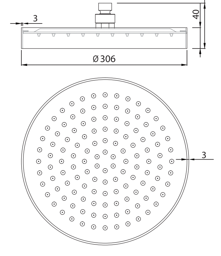 ADP Cosmopolitan Shower Head With Shroud Matte Black