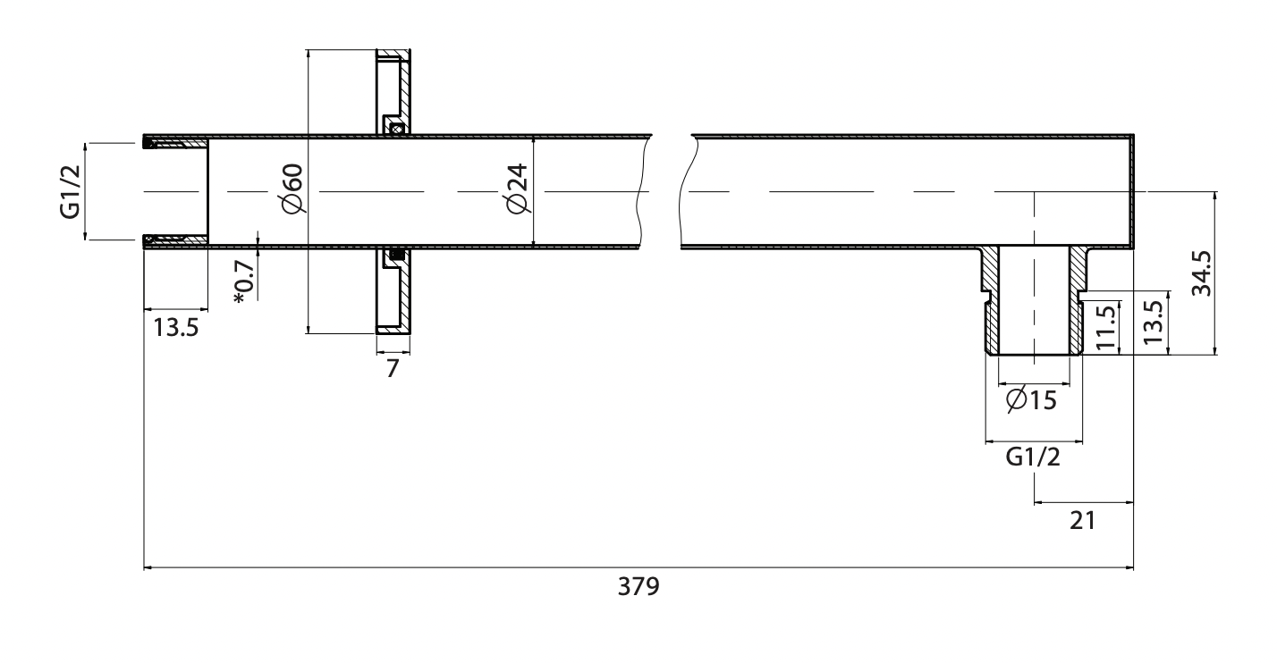 ADP Twilight Wall Shower Arm Matte Black