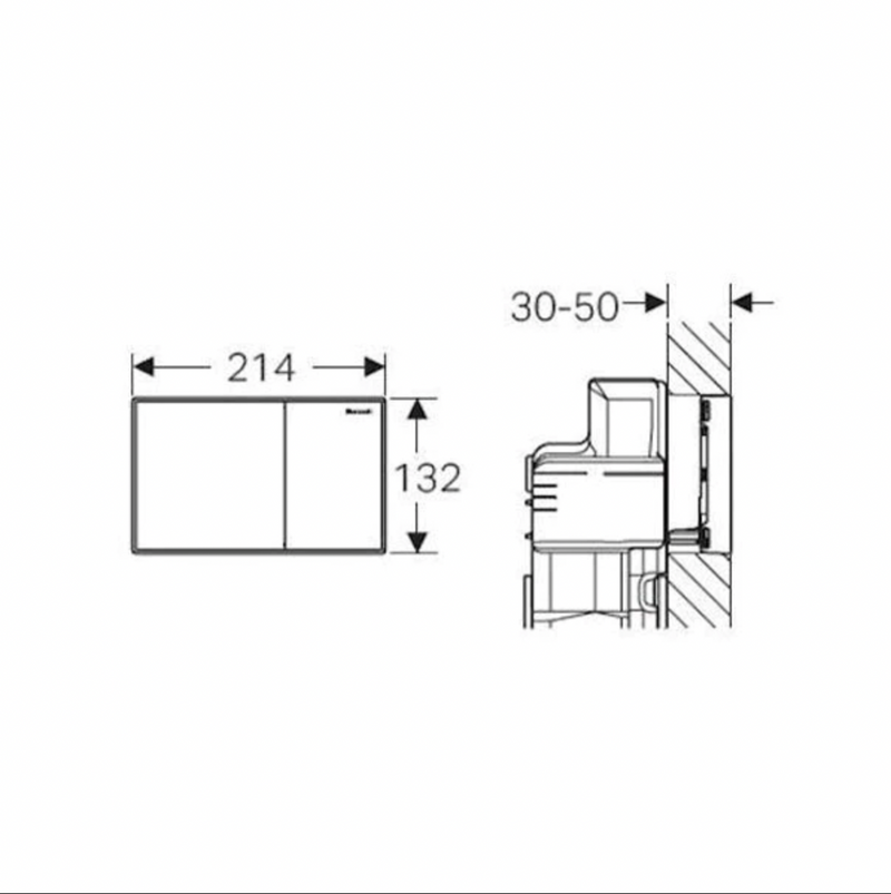 Sigma 60 Glass Dual Flush Plate White