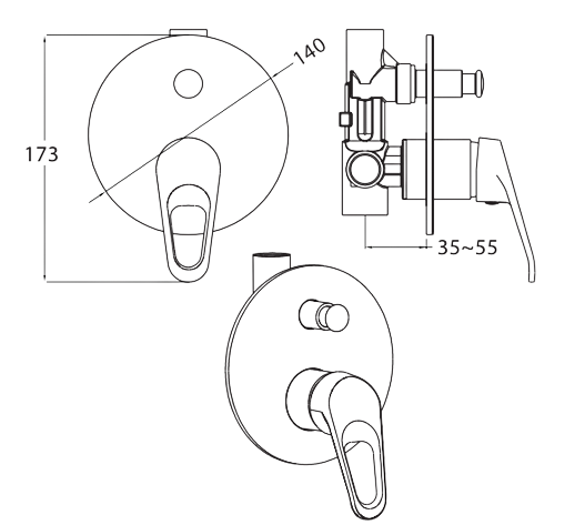 Paco Jaanson Standart Care Shower/Bath Mixer With Diverter