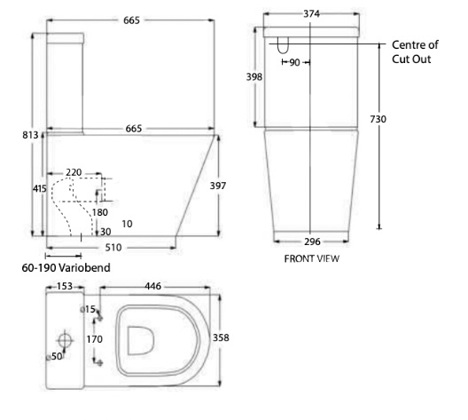 Paco Jaanson Daytona Gloss White Back to Wall Toilet Suite