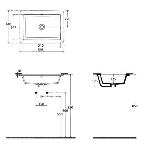 Paco Jaanson Soluzione 600mm Under Mount Basin Gloss White
