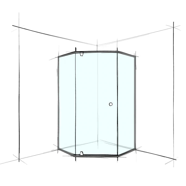 Donii Custom Semi-Frameless Hex Corner Set-In