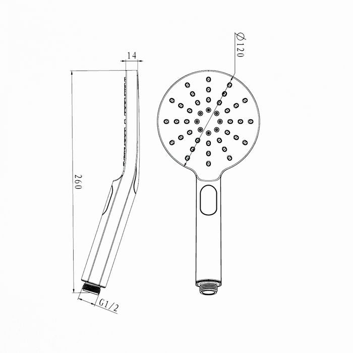 Twin Shower Top Inlet Round Matte Black (7159736041623)