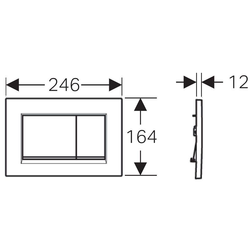 Geberit Sigma 30 Dual Flush Plate Matte White, Chrome Trim