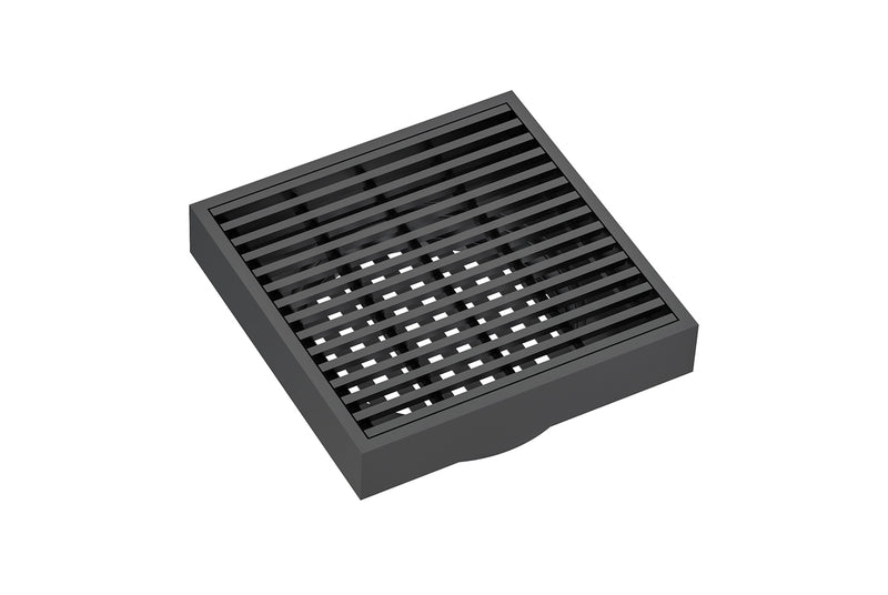 Square Bathroom Linear Heelguard Grate Matte Black