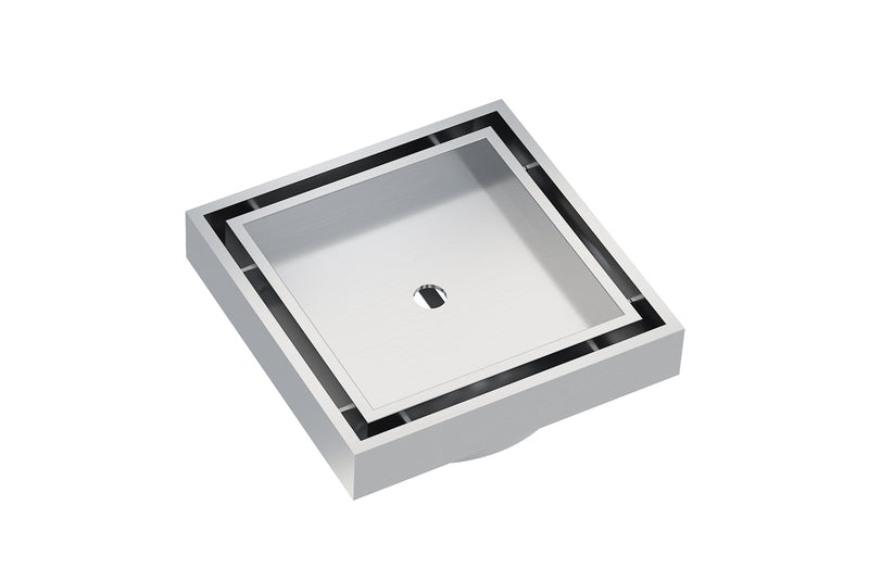  Square Bathroom Tile Insert Grate Brushed Nickel