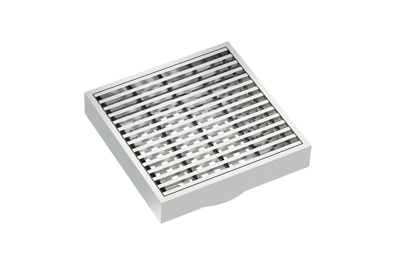 Square Linear bathroom Heelguard Grate Brushed Nickel