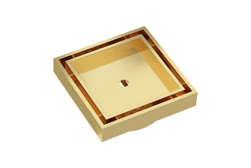 Square Tile Insert Grate Brushed Brass