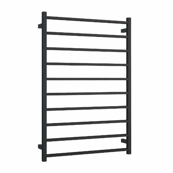 Matte black large heated towel ladder
